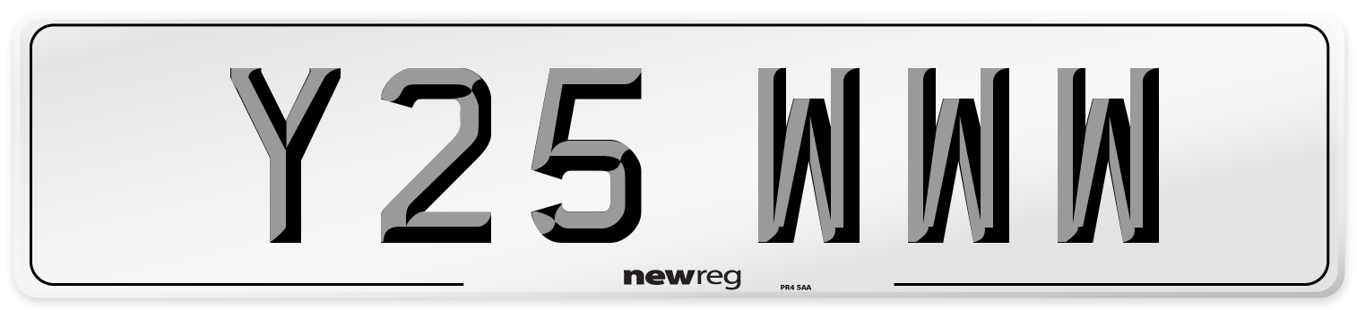 Y25 WWW Number Plate from New Reg